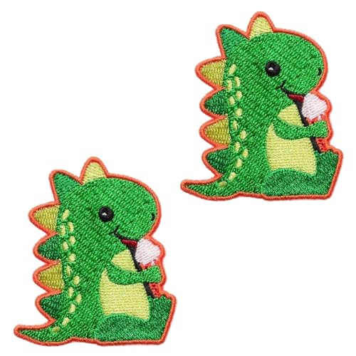 2 Stück kleine Dinosaurier-Emblem, Klettverschluss, abnehmbares Armband, Farbe bestickt, niedlicher Stil, lustige Applikation, taktische Militär-Patches für Jacken, Hüte, Westen, Taschen, Kleidung 2 Stück kleine Dinosaurier-Emblem, Klettverschluss, abnehmbares Armband, Farbe bestickt, niedlicher Stil, lustige Applikation, taktische Militär-Patches für Jacken, Hüte, Westen, Taschen, Kleidung von Tuyatezhi