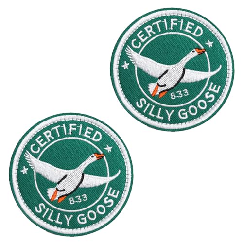 2 Stück zertifizierte Silly Goose Emblem, Klettverschluss, abnehmbares Armband, farbig bestickter Verschluss, lustige Applikation, taktische Militär-Patches für Jacken, Hüte, Westen, Taschen, Kleidung 2 Stück zertifizierte Silly Goose Emblem, Klettverschluss, abnehmbares Armband, farbig bestickter Verschluss, lustige Applikation, taktische Militär-Patches für Jacken, Hüte, Westen, Taschen, Kleidung von Tuyatezhi