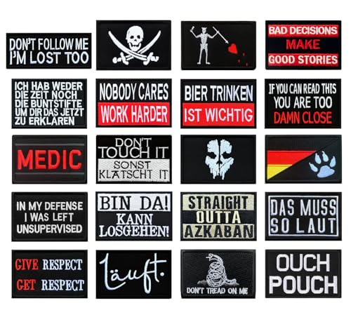 20 Stück Lustige Patch Abnehmbare Aufnäher mit Nylon Taktische Militär Flagge Patch Applikation für Jacke Weste Kleidung Baseballkappe Rucksäcke Draussen Taschen 20 Stück Lustige Patch Abnehmbare Aufnäher mit Nylon Taktische Militär Flagge Patch Applikation für Jacke Weste Kleidung Baseballkappe Rucksäcke Draussen Taschen von Tuyatezhi