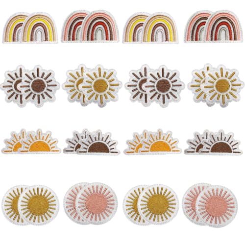 32 Stück Regenbogen-Sonnen-Emblem, zum Aufbügeln oder Aufnähen, bunt, bestickt, niedliche Stile, Aufnäher, Applikation, DIY-Dekoration, Zubehör für Jeans, Kleidung, T-Shirts, Rucksäcke, Westen, Hüte 32 Stück Regenbogen-Sonnen-Emblem, zum Aufbügeln oder Aufnähen, bunt, bestickt, niedliche Stile, Aufnäher, Applikation, DIY-Dekoration, Zubehör für Jeans, Kleidung, T-Shirts, Rucksäcke, Westen, Hüte von Tuyatezhi