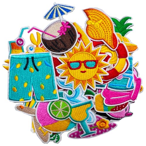 33 Stück Hawaii-Aufnäher, bestickt, zum Aufbügeln oder Aufnähen, buntes Emblem, Sommer, Strand, niedliche Flicken, Nähapplikation, DIY-Dekoration, Zubehör für Jeans, Kleidung, T-Shirts, Rucksäcke 33 Stück Hawaii-Aufnäher, bestickt, zum Aufbügeln oder Aufnähen, buntes Emblem, Sommer, Strand, niedliche Flicken, Nähapplikation, DIY-Dekoration, Zubehör für Jeans, Kleidung, T-Shirts, Rucksäcke von Tuyatezhi