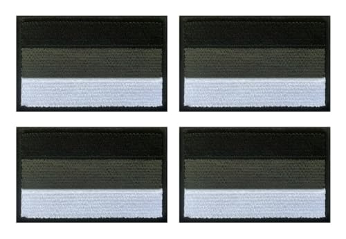 4 Stück Grau Mini Deutschland Flagge Patch Stickerei Taktische Militär Patch,Aufnäher mit Stickereiverschluss Airsoft für Taktische Kleidung Jacke Stickereibänder Taschen Abzeichen Rucksäcke von Tuyatezhi