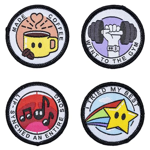 4 Stück Lip Synched an Entire Song/Made Cofrr Emblem Patch zum Aufbügeln oder Aufnähen, farbig bestickter Verschluss, lustige Applikation, taktische Militär-Aufnäher für Jacken, Hüte, Westen, Taschen von Tuyatezhi