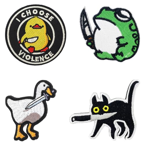 4 Stück Lustig Patches süße Ente Tiere Mit Messer Flagge Patch Stickerei Süßer Ente Lässig Taktisch Stickerei Abnehmbare Aufnäher mit Nylon Applikation für Kleidung Jacke Rucksäcke Baseballkappe 4 Stück Lustig Patches süße Ente Tiere Mit Messer Flagge Patch Stickerei Süßer Ente Lässig Taktisch Stickerei Abnehmbare Aufnäher mit Nylon Applikation für Kleidung Jacke Rucksäcke Baseballkappe von Tuyatezhi