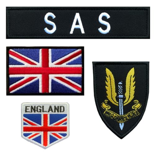 4 Stück"SAS"Sonderflugdienst Flagge Patch Stickerei Taktische Militär Patch,Aufnäher mit Stickerei verschluss Applikationen für Stickereibänder Rucksäcke Kleidung Jacke Taschen Abzeichen 4 Stück"SAS"Sonderflugdienst Flagge Patch Stickerei Taktische Militär Patch,Aufnäher mit Stickerei verschluss Applikationen für Stickereibänder Rucksäcke Kleidung Jacke Taschen Abzeichen von Tuyatezhi