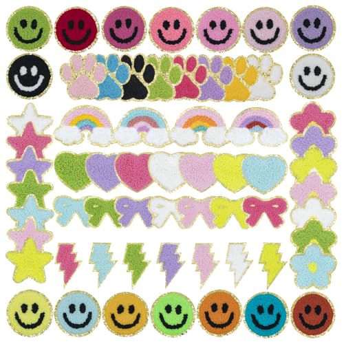 63 Stück Regenbogen-Herz Chenille selbstklebend zum Aufbügeln oder Aufnähen, Aufnähen, Aufnähen, Applikation, DIY-Dekoration, Zubehör für Jeans, Kleidung, T-Shirts, Rucksäcke, Westen, Kleider 63 Stück Regenbogen-Herz Chenille selbstklebend zum Aufbügeln oder Aufnähen, Aufnähen, Aufnähen, Applikation, DIY-Dekoration, Zubehör für Jeans, Kleidung, T-Shirts, Rucksäcke, Westen, Kleider von Tuyatezhi