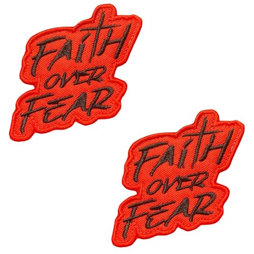 Aufnäher mit Aufschrift "Faith Over Fear", bestickt, Klettverschluss, taktische Applikation, motivierende Sätze, DIY, Kostümzubehör, rote Flicken für Kleidung, Rucksäcke, Jacken, Hüte, Westen, Jeans Aufnäher mit Aufschrift "Faith Over Fear", bestickt, Klettverschluss, taktische Applikation, motivierende Sätze, DIY, Kostümzubehör, rote Flicken für Kleidung, Rucksäcke, Jacken, Hüte, Westen, Jeans von Tuyatezhi