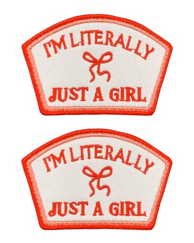 Aufnäher mit der Aufschrift "I'm Literally Just A Girl", bestickt, für Kleidung, Rucksäcke, Hüte, Westen, Abzeichen, Jacken, lustige Sätze, Kostüme, DIY-Zubehör, 2 Stück Aufnäher mit der Aufschrift "I'm Literally Just A Girl", bestickt, für Kleidung, Rucksäcke, Hüte, Westen, Abzeichen, Jacken, lustige Sätze, Kostüme, DIY-Zubehör, 2 Stück von Tuyatezhi