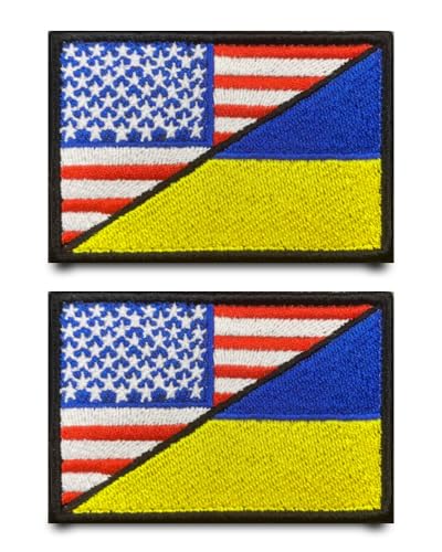 Aufnäher mit ukrainischer/amerikanischer Flagge, bestickt, mit Klettverschluss, taktische Applikation, DIY, Kostüm-Zubehör, Freundschafts-Patches für Kleidung, Rucksäcke, Jacken, Hüte, Westen, Jeans Aufnäher mit ukrainischer/amerikanischer Flagge, bestickt, mit Klettverschluss, taktische Applikation, DIY, Kostüm-Zubehör, Freundschafts-Patches für Kleidung, Rucksäcke, Jacken, Hüte, Westen, Jeans von Tuyatezhi