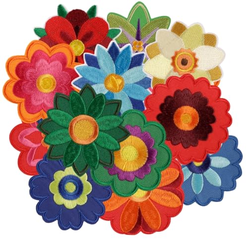Bunte bestickte Blumen zum Aufbügeln oder Aufnähen, Mandala-Serie, niedliche Flicken, Nähapplikation, DIY-Dekoration, Zubehör für Jeans, Kleidung, T-Shirts, Rucksäcke, Westen, Hüte, Kleider, 16 Stück Bunte bestickte Blumen zum Aufbügeln oder Aufnähen, Mandala-Serie, niedliche Flicken, Nähapplikation, DIY-Dekoration, Zubehör für Jeans, Kleidung, T-Shirts, Rucksäcke, Westen, Hüte, Kleider, 16 Stück von Tuyatezhi
