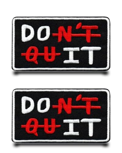 Lustiger Aufnäher mit Aufschrift "Don't Quit", Militär-Stil, bestickt, zum Aufbügeln oder Aufnähen, für Kleidung, Jeans, Mützen, Rucksäcke, Jacken, Westen, Taschen, 2 Stück Lustiger Aufnäher mit Aufschrift "Don't Quit", Militär-Stil, bestickt, zum Aufbügeln oder Aufnähen, für Kleidung, Jeans, Mützen, Rucksäcke, Jacken, Westen, Taschen, 2 Stück von Tuyatezhi