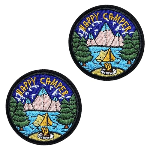 Lustiges Emblem zum Aufbügeln oder Aufnähen, Motiv: Happy Camper, Outdoor, Camping, bestickter Verschluss, niedlicher Stil, taktische Militär-Aufnäher für Kleidung, Jeans, Jacken, Hüte, Rucksäcke Lustiges Emblem zum Aufbügeln oder Aufnähen, Motiv: Happy Camper, Outdoor, Camping, bestickter Verschluss, niedlicher Stil, taktische Militär-Aufnäher für Kleidung, Jeans, Jacken, Hüte, Rucksäcke von Tuyatezhi