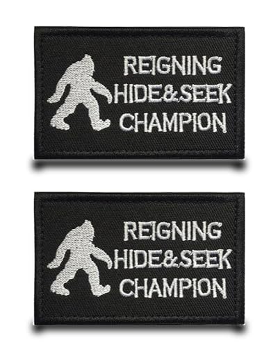 Reigning Hide and Seek Champion Tactical Military Funny Patch Embroidered Applique Hook & Loop Patch for Jacket,Backpacks,Hats,Caps,Vests,Uniforms,Biker von Tuyatezhi