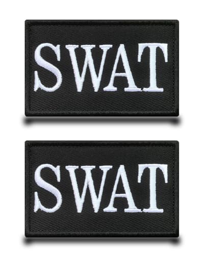 SWAT Special Weapons and Tactics Police Military Embroidered Applique Hook & Loop SWAT Police Emblem Patch für Jeans, Kleidung, Rucksäcke, Taschen, Mützen, Westen, Uniformen, 2 Stück von Tuyatezhi
