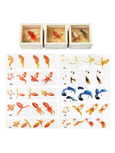 Tuzsocr 10 Blatt 3D-Fisch-Aufkleber, Kunstharz, Koi-Fisch, Malerei, Sticker, DIY-Fischform, Koi-Teich, dekorativer Goldfisch-Aufkleber, transparente Harzdekorationsaufkleber, für Tuzsocr 10 Blatt 3D-Fisch-Aufkleber, Kunstharz, Koi-Fisch, Malerei, Sticker, DIY-Fischform, Koi-Teich, dekorativer Goldfisch-Aufkleber, transparente Harzdekorationsaufkleber, für von Tuzsocr