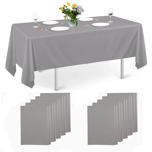 Tvvcalk 10 Stück Einweg Tischdecke Plastik Wasserdicht für Hochzeit, Party, Kindergeburtstag, Bierzeltgarnitur - 137 x 274 cm von Tvvcalk