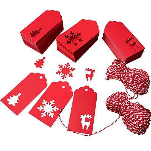 Kraftpapier Anhänger 150 Stück Geschenkanhänger Kraftpapier Etiketten Tags Karten mit Jute Schnur für Hochzeit DIY Deko Geschenk Weihnachten von Tweal