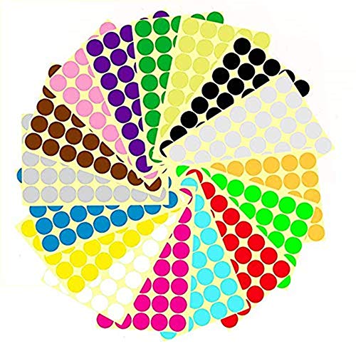 Runde Punkt-Aufkleber,25mm Kleine Runde Punkt-Aufkleber Klebrige Farbkodierung-Aufkleber,16 Verschiedene Sortierte Farben,16 Blätter Runde Punkt-Aufkleber,25mm Kleine Runde Punkt-Aufkleber Klebrige Farbkodierung-Aufkleber,16 Verschiedene Sortierte Farben,16 Blätter von Tweal