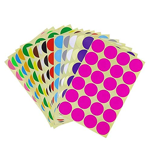 Selbstklebende Aufkleber, rund, 16 Blatt, 16 mm, farbig, Codierung, Etiketten für Büro, Schule, Kalender, Kartenaufkleber Selbstklebende Aufkleber, rund, 16 Blatt, 16 mm, farbig, Codierung, Etiketten für Büro, Schule, Kalender, Kartenaufkleber von Tweal