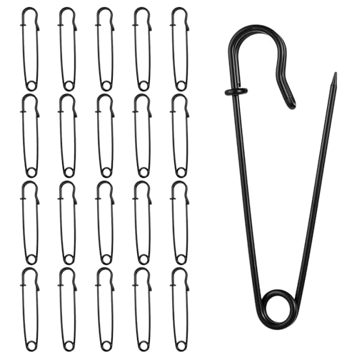 20 Stück Große Sicherheitsnadeln Schwerlast Schwarze, 7,5 cm Schwerlast-Sicherheitsnadeln für Kleidung, Große Starke Sicherheitsnadel für Kleidung, Decken, Leder, Handwerk, Leinwand 20 Stück Große Sicherheitsnadeln Schwerlast Schwarze, 7,5 cm Schwerlast-Sicherheitsnadeln für Kleidung, Große Starke Sicherheitsnadel für Kleidung, Decken, Leder, Handwerk, Leinwand von Tweruna