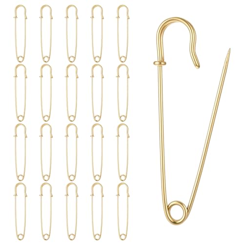20 Stück Sicherheitsnadeln Große Goldene, 7,5 cm Schwere Sicherheitsnadeln für Kleidung, Große Goldene Sicherheitsnadel für Decken, Röcke, Leder und Handwerk 20 Stück Sicherheitsnadeln Große Goldene, 7,5 cm Schwere Sicherheitsnadeln für Kleidung, Große Goldene Sicherheitsnadel für Decken, Röcke, Leder und Handwerk von Tweruna