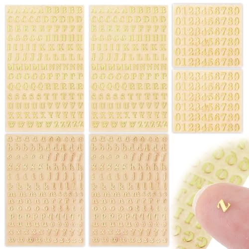 640 Stück kleine Buchstaben Aufkleber, Goldene Glitzer-Selbstklebende Alphabet-Aufkleber für Abschlusskappen-Dekoration, Vinyl, für Flaschen, DIY-Bastelarbeiten, Scrapbook 640 Stück kleine Buchstaben Aufkleber, Goldene Glitzer-Selbstklebende Alphabet-Aufkleber für Abschlusskappen-Dekoration, Vinyl, für Flaschen, DIY-Bastelarbeiten, Scrapbook von Tweruna