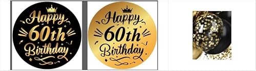 60 Jahre für Party Luftballons Schwarz Gold 60 Geburtstag Deko Happy Birthday 24 Stück Deko Luftballons,Geburtstagsparty 60 Jahre für Party Luftballons Schwarz Gold 60 Geburtstag Deko Happy Birthday 24 Stück Deko Luftballons,Geburtstagsparty von Twidels
