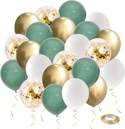 Grün Gold Luftballons Weiß Luftballons Packung mit 60 Luftballons Hochzeit, Geburtstag Party Dekorationen Grün Gold Luftballons Weiß Luftballons Packung mit 60 Luftballons Hochzeit, Geburtstag Party Dekorationen von Twidels