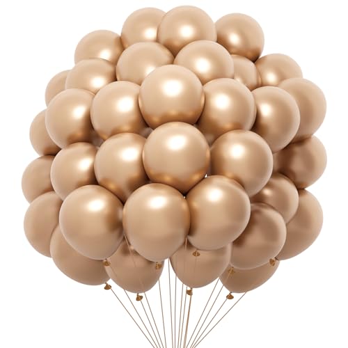Luftballons Champagner Metallic 60 Stück Helium Ballons Goldene Luftballons Hochzeit Girlande Für Geburtstagsdeko, Hochzeitsdeko, Taufe Deko, Partydeko, Verlobung Deko Bunt Metallic Luftballons von Twidels