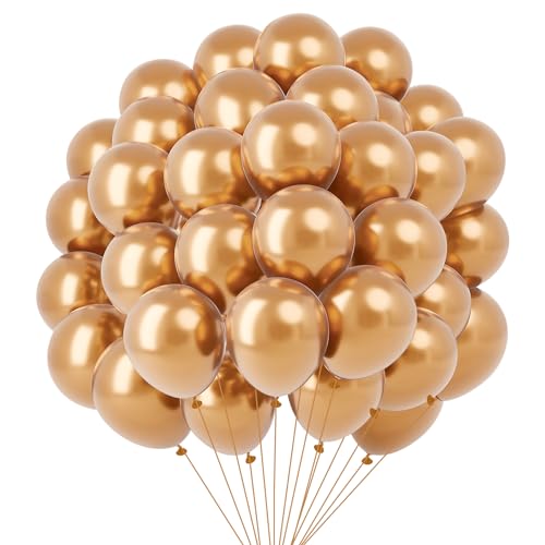 Luftballons Champagner Metallic 100 Stück Helium Ballons Goldene Luftballons Hochzeit Girlande Für Geburtstagsdeko, Hochzeitsdeko, Taufe Deko, Partydeko, Verlobung Deko Metallic Luftballons von Twidels
