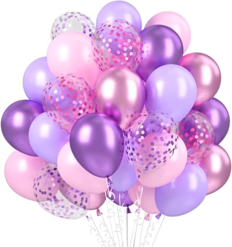 Rosa lila Luftballons, Packung mit 60 pastellfarbenen lila rosa Luftballons Geburtstag Verlobung Party Dekoration von Twidels