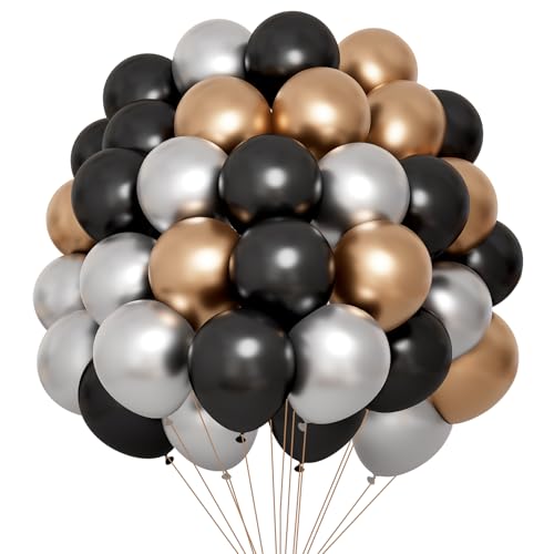 Schwarze Luftballons Schwarze Ballons 300 Stück Halloween Luftballons Luftballons Champagner Metallic 100 Stück Helium Ballons Luftballons Silber Metallic Luftballons Geburtstag Dekoration von Twidels