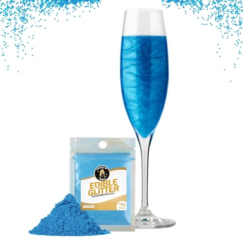 Twinkle my Drink® Essbarer Glitzer für Getränke Blau - Gender Reveal Party Deko Junge - Glitzer essbar für Sekt & Likör - vegan, geschmacksneutral - 12g für über 60 Getränke… von Twinkle my Drink
