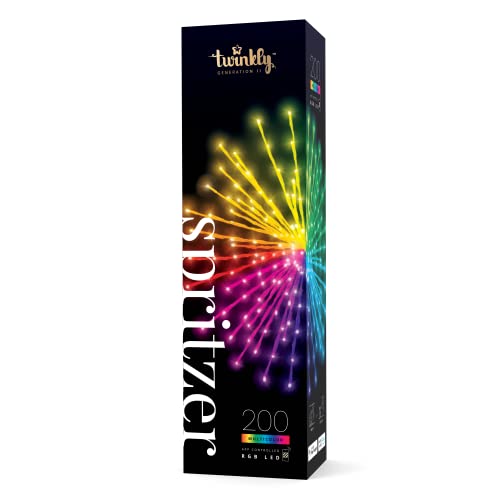 Twinkly Spritzer RGB, Dekorative LED-Leuchten, Smarte Mehrfarbige LED-Lichter für den Innen- und Außenbereich, Kompatibel mit Alexa und Google Home, Dekorative Lichterkette, IP44, App-Steuerung Twinkly Spritzer RGB, Dekorative LED-Leuchten, Smarte Mehrfarbige LED-Lichter für den Innen- und Außenbereich, Kompatibel mit Alexa und Google Home, Dekorative Lichterkette, IP44, App-Steuerung von Twinkly