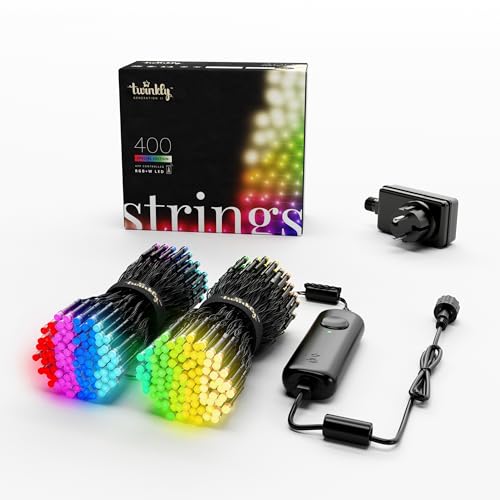 Twinkly Strings 400 LED RGB+ Weiß, LED-Lichterkette, Smarte LEDs für den Innen- und Außenbereich, Kompatibel mit Alexa und Google Home, IP44, App-Steuerung, Schwarzes Kabel, 32m Twinkly Strings 400 LED RGB+ Weiß, LED-Lichterkette, Smarte LEDs für den Innen- und Außenbereich, Kompatibel mit Alexa und Google Home, IP44, App-Steuerung, Schwarzes Kabel, 32m von Twinkly