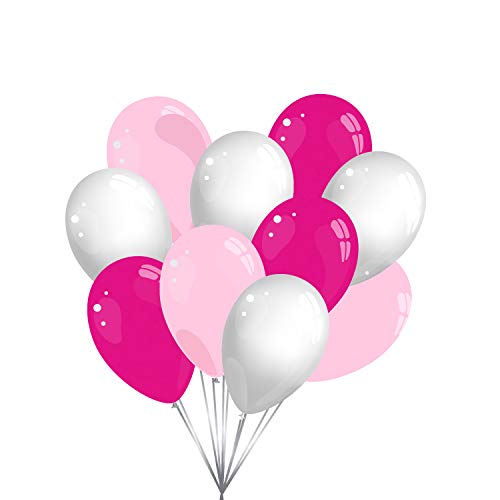 30 Luftballons, je 10 Stück pro Farbe - in verschiedenen Farben - 100% Naturlatex & 100% biologisch abbaubar - twist4 (rosa/pink/weiß) von Twist4