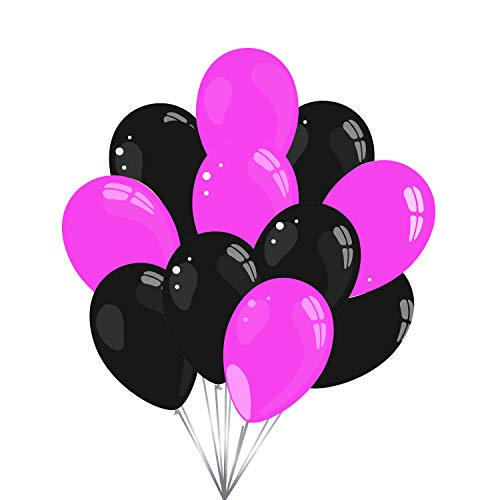 Premium Luftballons in Pink Schwarz - Made in DE - 100% Naturlatex & 100% biologisch abbaubar - 50 Stück - Geburtstag Party Karneval - für Helium geeignet - twist4® von Twist4