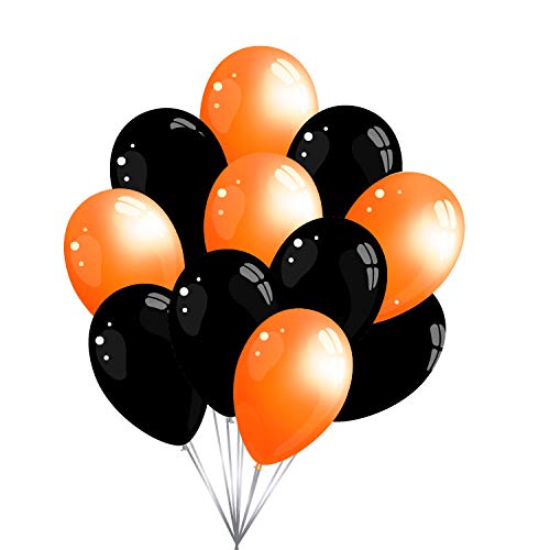 Premium Luftballons - Made in DE - 100% Naturlatex & 100% biologisch abbaubar - für Halloween - für Helium geeignet - twist4® (schwarz/orange, 30 Stück) von Twist4