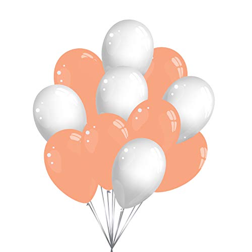 Premium Luftballons in Rose Gold Weiß - Made in DE - 100% Naturlatex & 100% biologisch abbaubar - 50 Stück - Geburtstag Party Karneval - für Helium geeignet - twist4® von Twist4