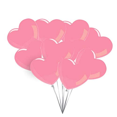 Premium Herzluftballons in Rosa - Made in DE - 100% Naturlatex & 100% biologisch abbaubar – 92 Stück - Geburtstag Party Karneval - für Helium geeignet - twist4® von Twist4