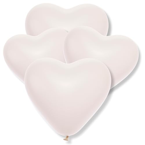 Premium Herzluftballons in Weiß - Made in DE - 100% Naturlatex & 100% biologisch abbaubar – 23 Stück - Hochzeit Liebe - für Helium geeignet - twist4® von Twist4