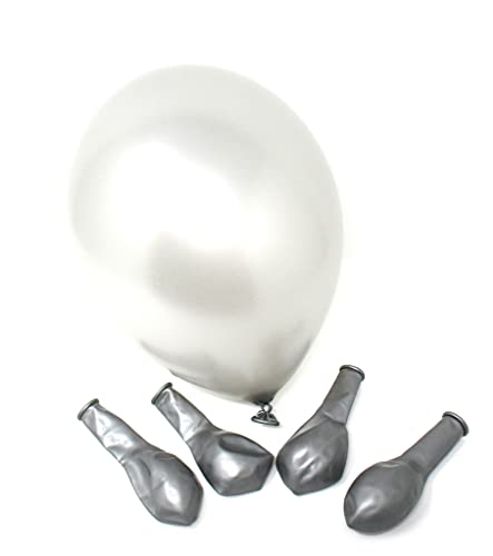Twist4 Luftballons - Made in EU - Premiumqualität - 100% Naturlatex - Dekorationen für Geburtstage, Babyparties, Hochzeiten und Taufen (silber, 100 Stück) von Twist4