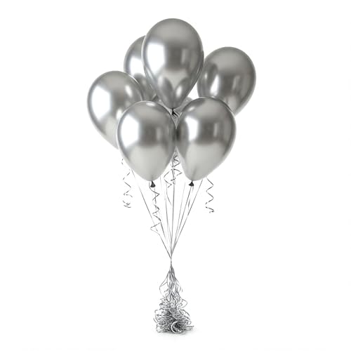 Twist4 Luftballons - Made in EU - Premiumqualität - 100% Naturlatex - Dekorationen für Geburtstage, Babyparties, Hochzeiten und Taufen (silber, 25 Stück) von Twist4