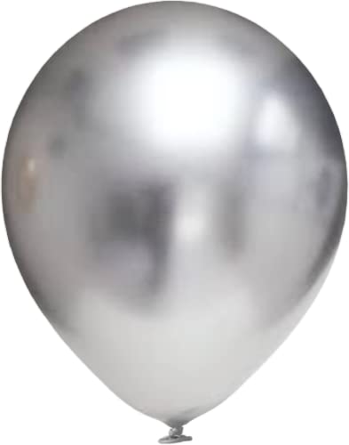 Twist4 Luftballons Metallic, XL - 40-45cm, Luftballons Bunt - 100% Naturlatex - schadstoffrei - Made in DE - in 6 Metallicfarben, Metallic Balloons für Deko Geburtstag (48 Stück, Silber) von Twist4