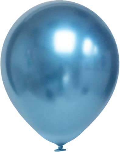 Twist4 Luftballons Metallic, XL - 40-45cm, Luftballons Bunt - 100% Naturlatex - schadstoffrei - Made in DE - in 6 Metallicfarben, Metallic Balloons für Deko Geburtstag Hochzeit (48 Stück, Blau) von Twist4
