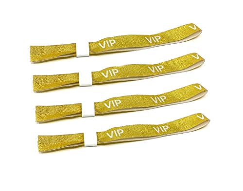 Original Twist4 VIP Stoff Einlassbänder - made in DE - seit 2001 - Festivalbändchen Kontrollbänder VIP Eintrittsbänder (100, gold/weiß) von Twist4
