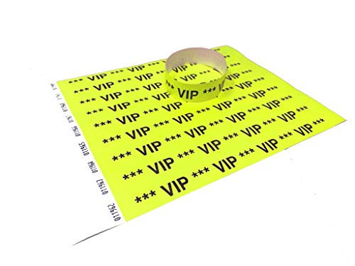 Tyvek Einlassbänder in bunten Farben: Eintrittsbänder Partybänder Partybändchen Einlassbänder Securebänder aus Tyvek von Twist4 (100 Stück, Vip Neongelb) von Twist4