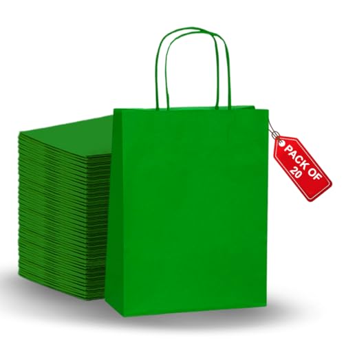 20 Stück, Dunkelgrün, Blau, X-Small - Papiertüten mit Kordelhenkel, aus Kraftpapier, als Geschenktüten, in verschiedenen Ausführungen 20 Stück, Dunkelgrün, Blau, X-Small - Papiertüten mit Kordelhenkel, aus Kraftpapier, als Geschenktüten, in verschiedenen Ausführungen von Twisted Handles