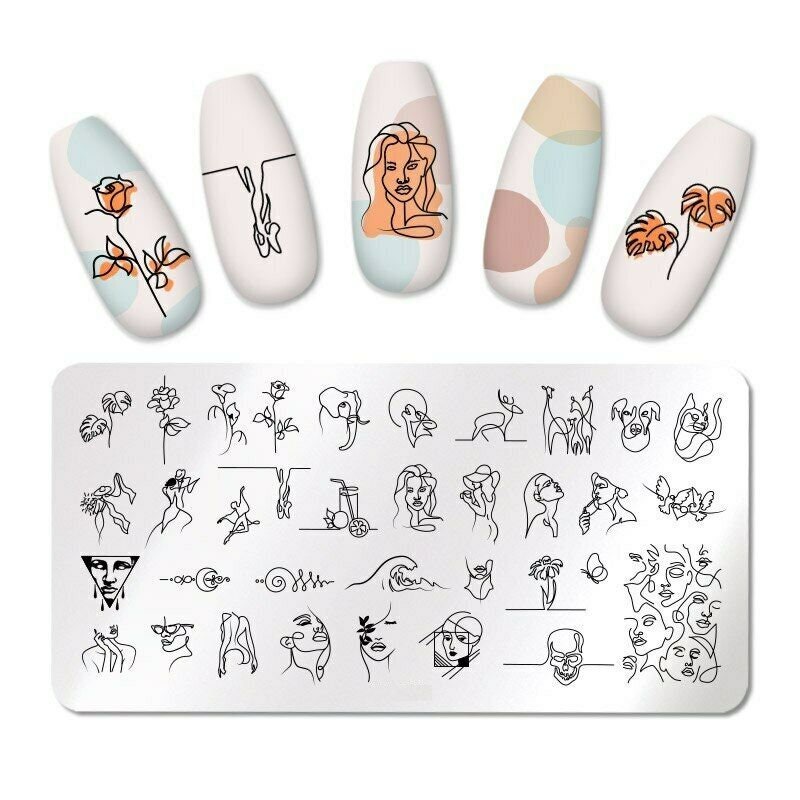 Abstrakte Nail Art Stamping Platte Nagel Stempel Für Diy Maniküre Werkzeug Plate von TwistedRealityCrafts