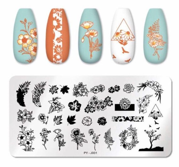 Blumen Nagel Stempelplatte Für Diy Maniküre Kunst/Nail Art Schablone Stempelwerkzeug Design von TwistedRealityCrafts